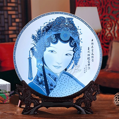 中式陶瓷装饰盘戏曲人物杨贵妃
