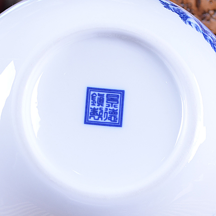 青花瓷陶瓷茶叶罐1斤装