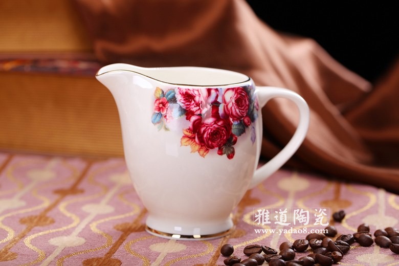 景德镇陶瓷欧式描金咖啡具芙蓉花