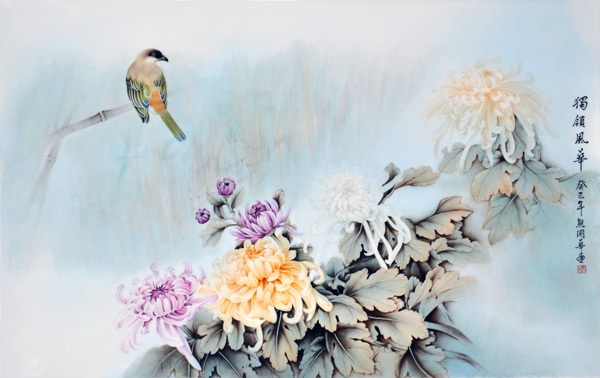 熊国华陶瓷花鸟瓷板画