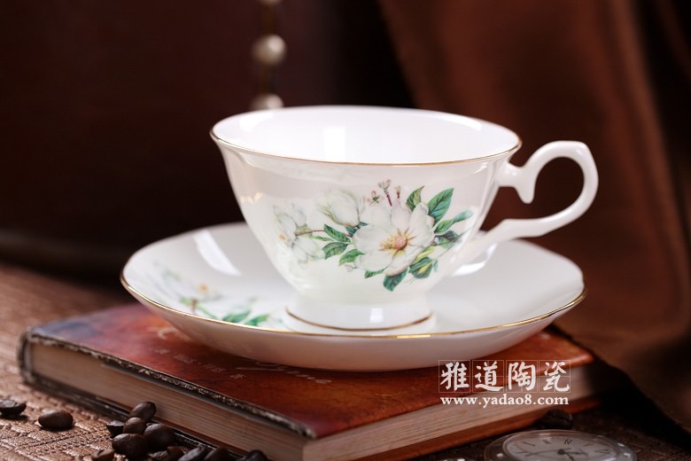 景德镇陶瓷礼品咖啡具套装英式百合