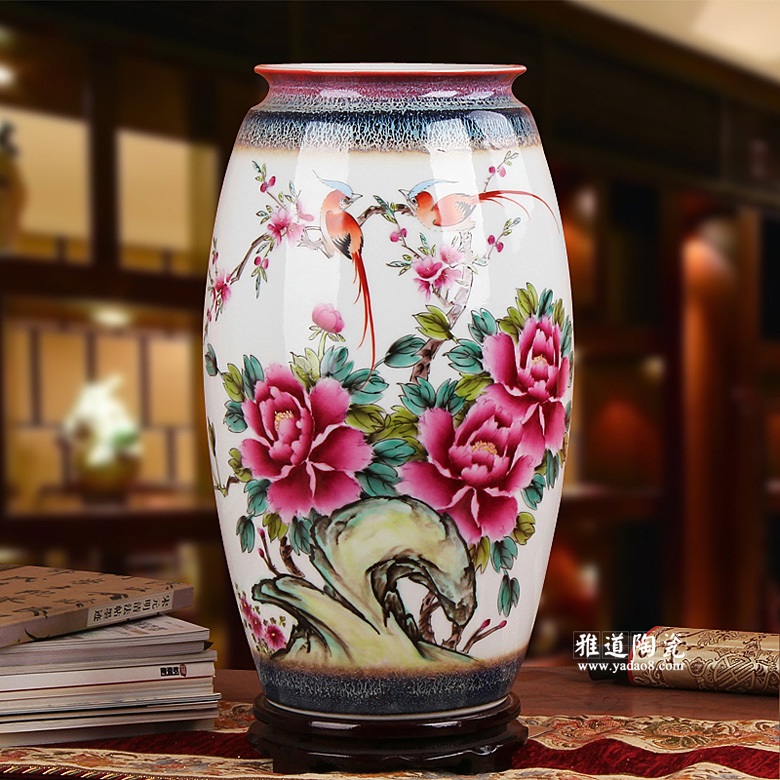 夏国安手绘陶瓷花瓶客厅摆件