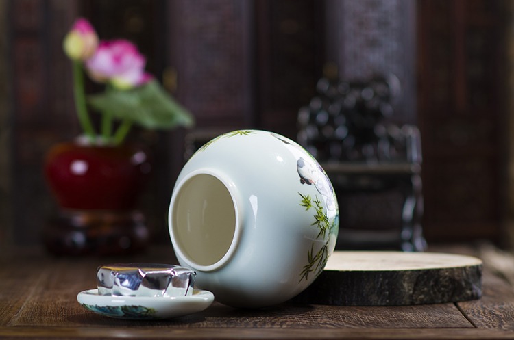 景德镇粉彩陶瓷茶叶罐-款式一口部