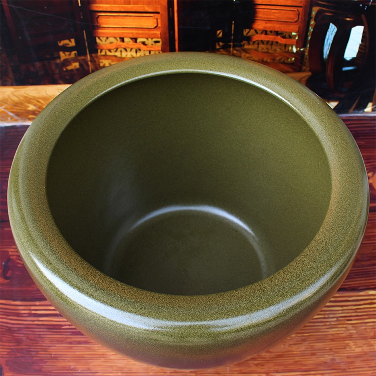 景德镇茶叶末陶瓷水缸鱼缸-内部