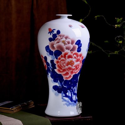 陶瓷牡丹花瓶名家手绘花开富贵家居