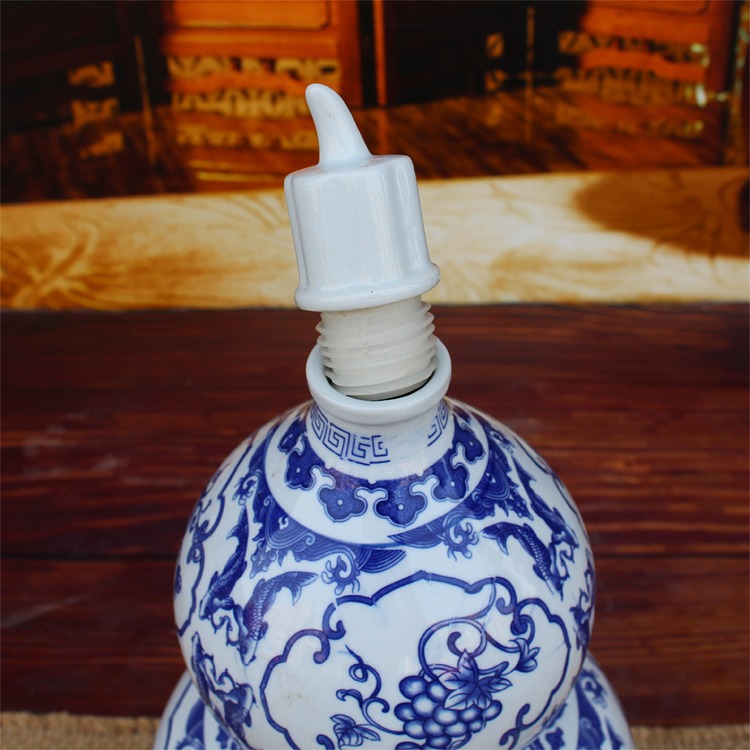 10斤青花陶瓷酒坛子批发葫芦瓶