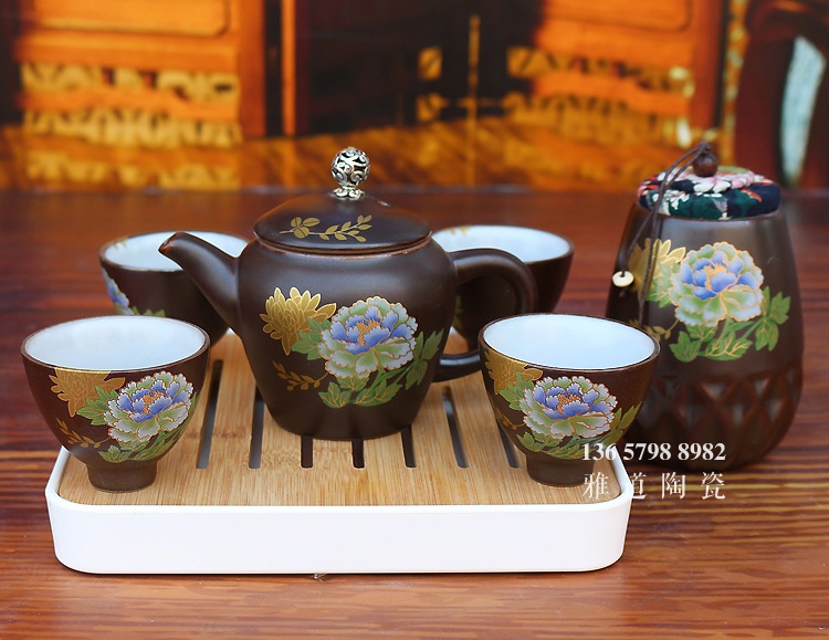 景德镇高档旅行茶具套装便携汝窑茶具(2款)