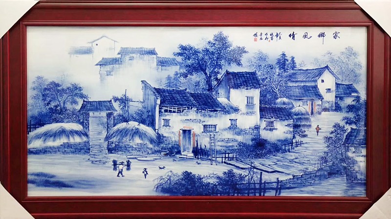 水乡系列名家手绘青花瓷板画