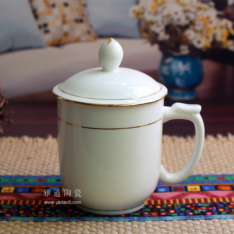金边龙柄陶瓷办公茶杯 金边龙柄陶瓷办公茶杯