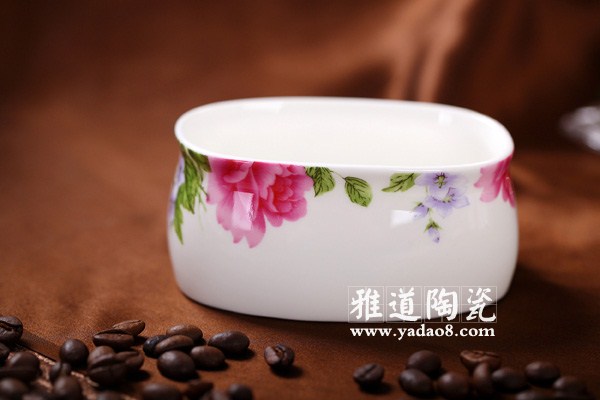 玫瑰花语陶瓷咖啡糖罐