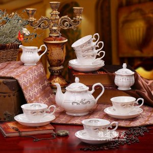 景德镇陶瓷金如意英式咖啡具套装