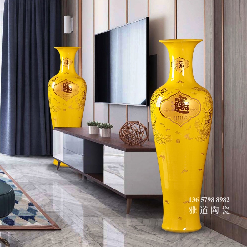 1.2米景德镇客厅电视柜陶瓷大花瓶（招财进宝）