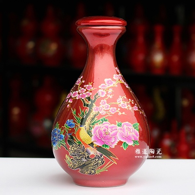 景德镇水晶釉1斤装陶瓷酒瓶