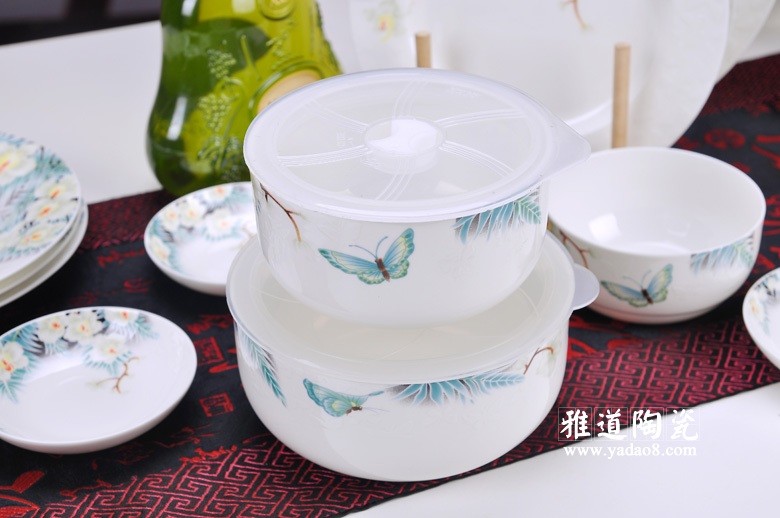 蝴蝶家园高档陶瓷餐具-保鲜碗