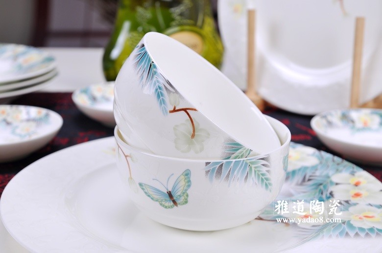 蝴蝶家园高档陶瓷餐具-面碗