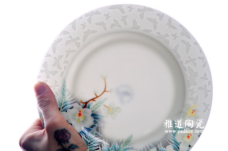 蝴蝶家园高档陶瓷餐具-透光图