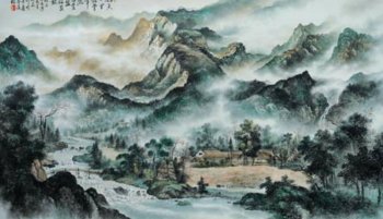 我和釉上彩工笔山水画有个约会
