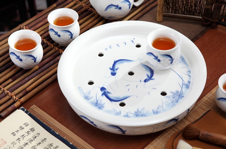 景德镇陶瓷茶具套装年年有余