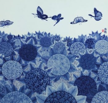 青花瓷绣球花的现代装饰艺术