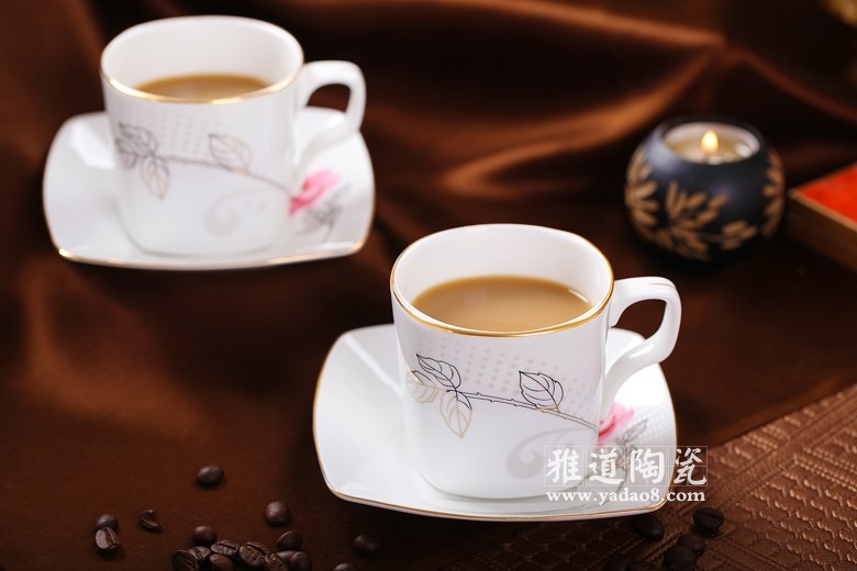 景德镇欧式陶瓷咖啡具方型醉美人