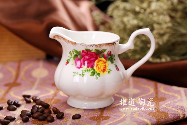 景德镇陶瓷咖啡具拍金玫瑰英式茶咖具