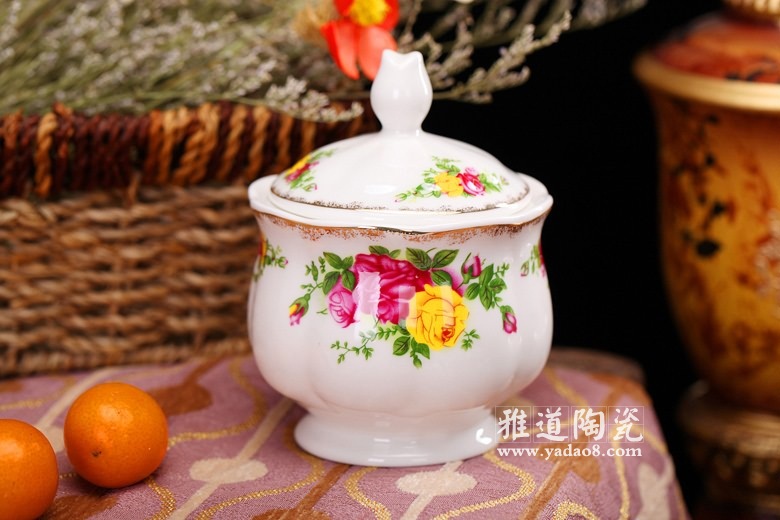 景德镇陶瓷咖啡具拍金玫瑰英式茶咖具