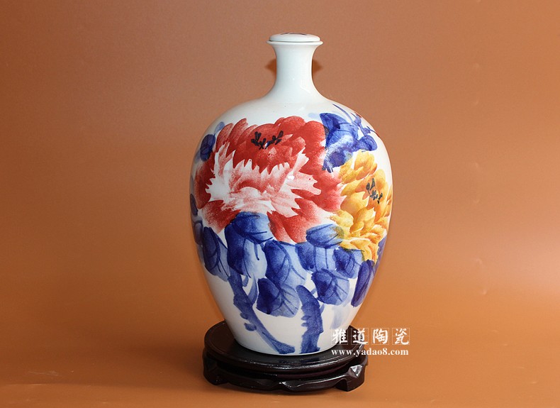5斤装酒坛景德镇瓷器手绘酒坛国色天香