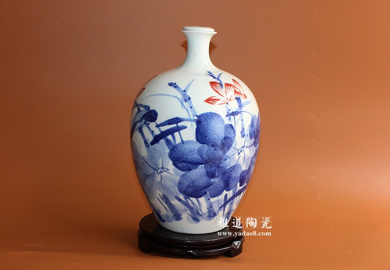 景德镇5斤酒坛厂家5斤荷韵手绘酒坛