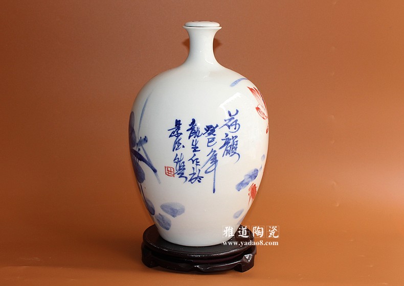 景德镇5斤酒坛厂家5斤荷韵手绘酒坛