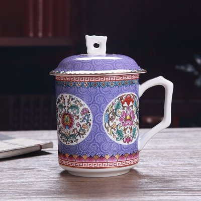 景德镇陶瓷茶杯带盖 高档