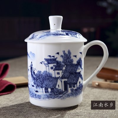 景德镇陶瓷茶杯带盖
