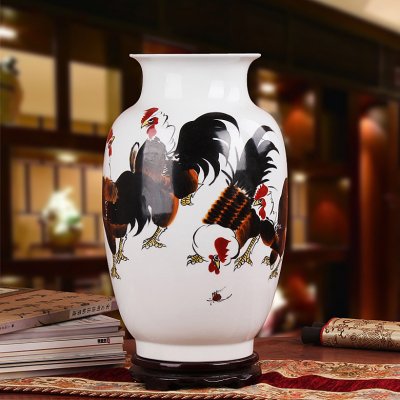 高档礼品瓷花瓶 景德镇俞金喜作品 大吉大利