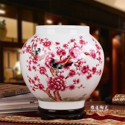 礼品陶瓷花瓶 名家手绘家居摆设 喜上眉梢