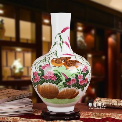 家用陶瓷花瓶 花瓶摆设工艺品 安居乐业