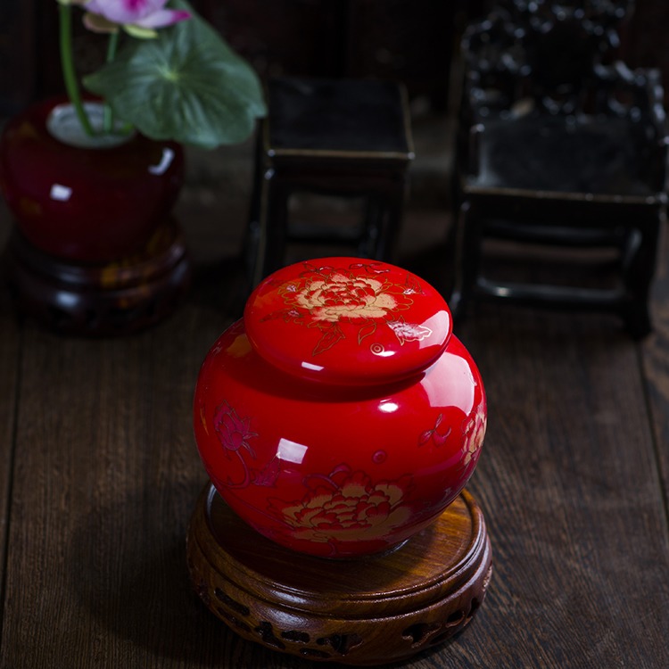 景德镇陶瓷高档茶叶罐-顶部
