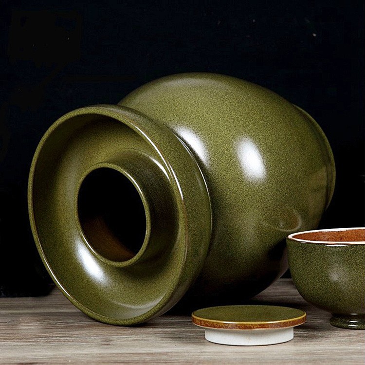 景德镇茶叶末陶瓷泡菜坛子-内部