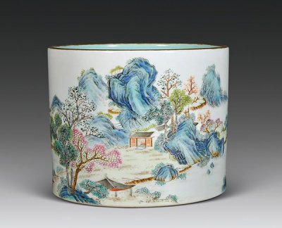 雅道艺术:陶瓷粉彩山水画
