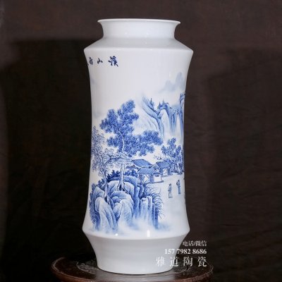 景德镇陶瓷名家手绘花瓶客厅书房摆件
