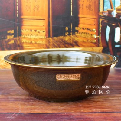 景德镇茶叶末釉陶瓷和面盆