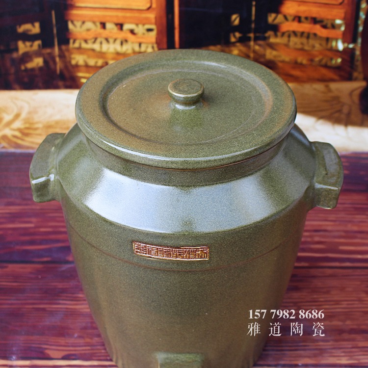 茶叶末直筒30斤50斤陶瓷酒坛-盖子