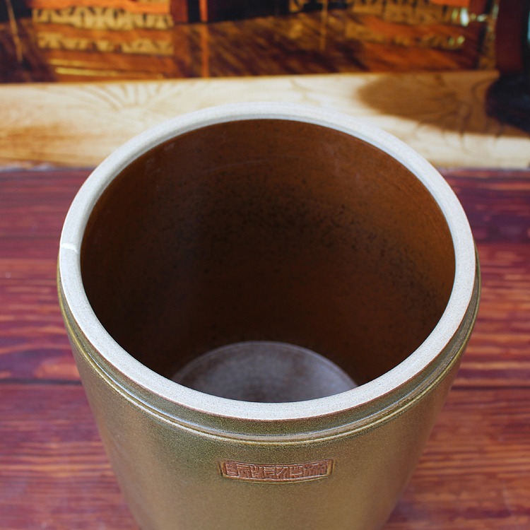 20斤茶叶末釉米缸油缸茶缸带铜环