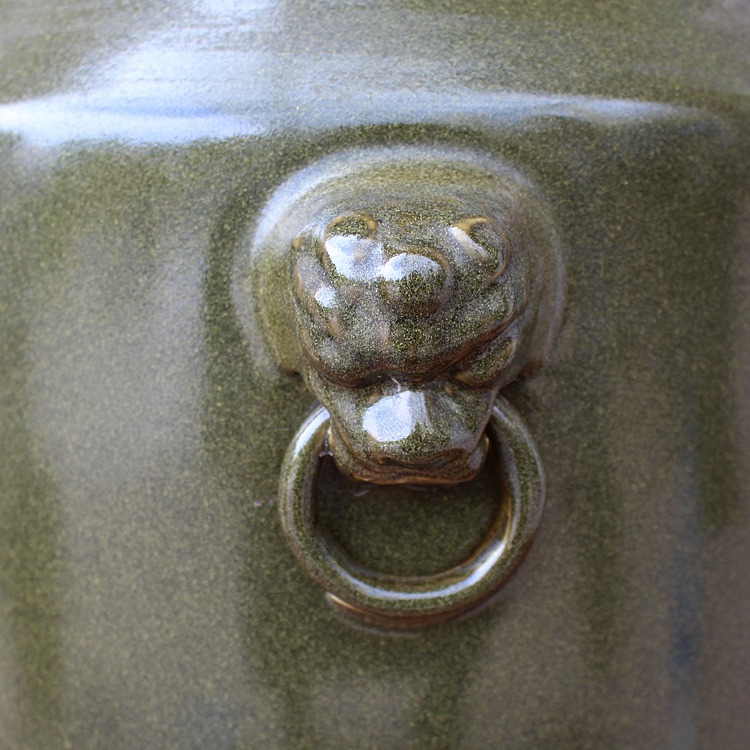 金钟狮子头茶叶末陶瓷米坛面缸-狮子头