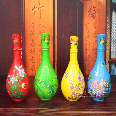 1斤酒坛批发梅兰竹菊尖嘴瓶