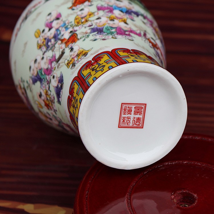 一斤酒瓶批发髙白百子图-底款