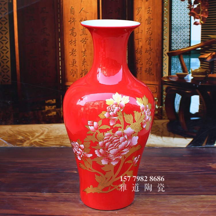 景德镇陶瓷家居花瓶特价鱼尾瓶