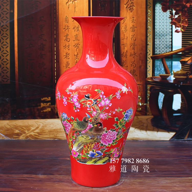 景德镇陶瓷家居花瓶特价鱼尾瓶
