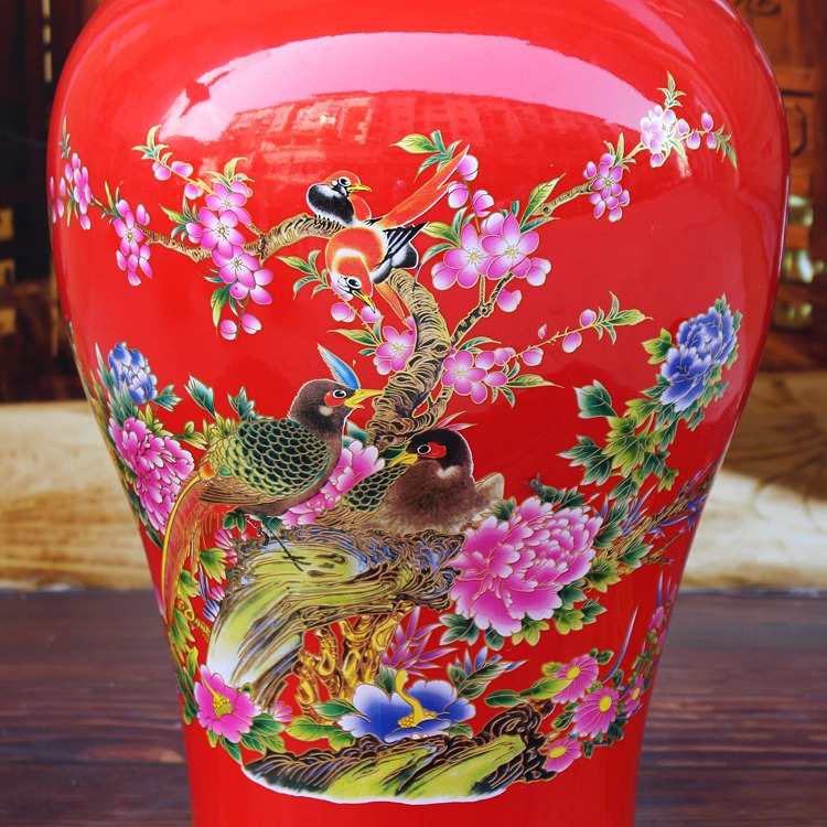 景德镇陶瓷家居花瓶特价鱼尾瓶-特写