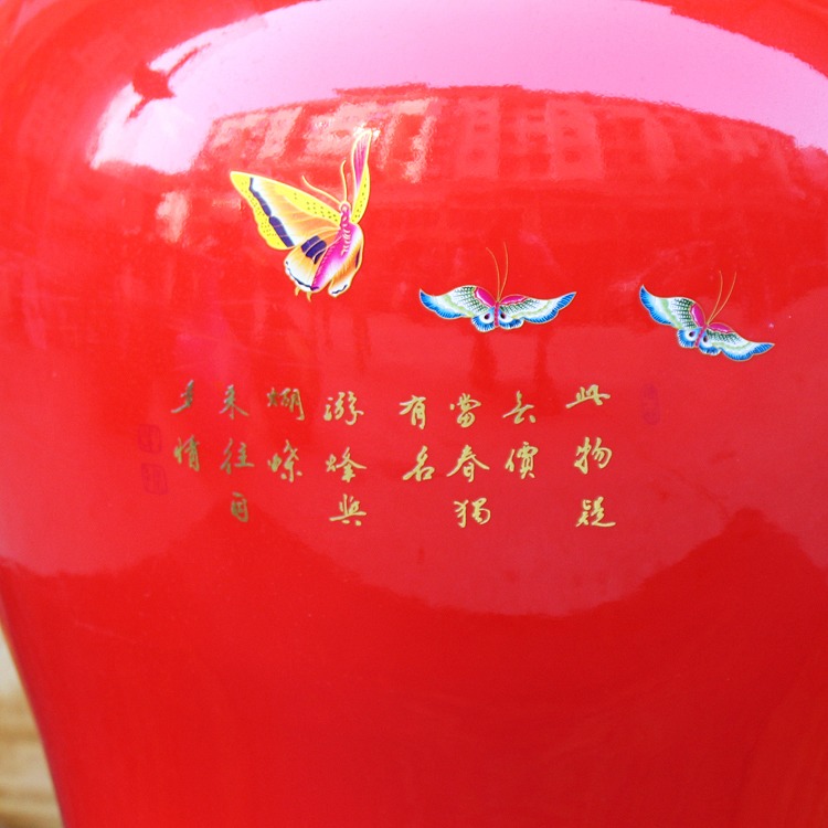 景德镇陶瓷家居花瓶特价鱼尾瓶-特写