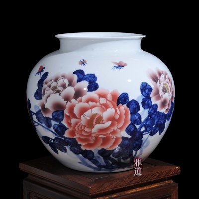 景德镇陶瓷工艺花瓶王云喜手绘花开富贵