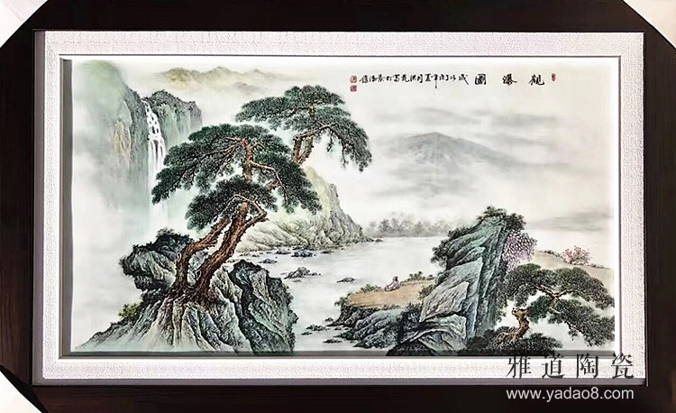 景德镇瓷板画名家手绘山水图